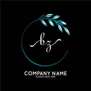 Başlangıç logosu, ilk imzadan oluşan el yazısı logosu, düğün, moda, butik, çiçek ve botanik, herhangi bir şirket veya işletme için yaratıcı şablona sahip..