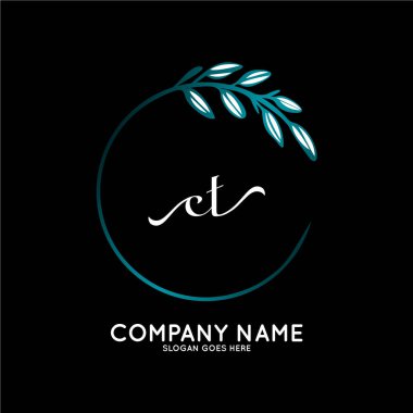 Başlangıç logosu, ilk imzadan oluşan el yazısı logosu, düğün, moda, butik, çiçek ve botanik, herhangi bir şirket veya işletme için yaratıcı şablona sahip..