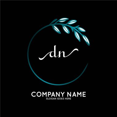 Başlangıç logosu, ilk imzadan oluşan el yazısı logosu, düğün, moda, butik, çiçek ve botanik, herhangi bir şirket veya işletme için yaratıcı şablona sahip..