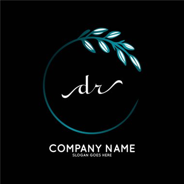 Başlangıç logosu, ilk imzadan oluşan el yazısı logosu, düğün, moda, butik, çiçek ve botanik, herhangi bir şirket veya işletme için yaratıcı şablona sahip..