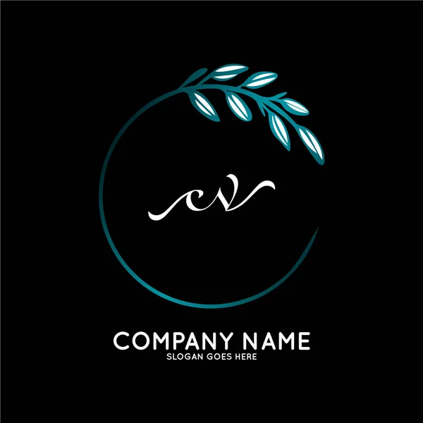 Beauty Vector Initial Logo Handwriting Logo Initial Signature Wedding Fashion — Stock Vector