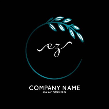 Başlangıç logosu, ilk imzadan oluşan el yazısı logosu, düğün, moda, butik, çiçek ve botanik, herhangi bir şirket veya işletme için yaratıcı şablona sahip..