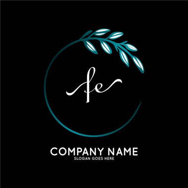 Başlangıç logosu, ilk imzadan oluşan el yazısı logosu, düğün, moda, butik, çiçek ve botanik, herhangi bir şirket veya işletme için yaratıcı şablona sahip..