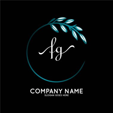 Başlangıç logosu, ilk imzadan oluşan el yazısı logosu, düğün, moda, butik, çiçek ve botanik, herhangi bir şirket veya işletme için yaratıcı şablona sahip..