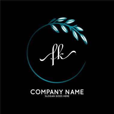 Başlangıç logosu, ilk imzadan oluşan el yazısı logosu, düğün, moda, butik, çiçek ve botanik, herhangi bir şirket veya işletme için yaratıcı şablona sahip..