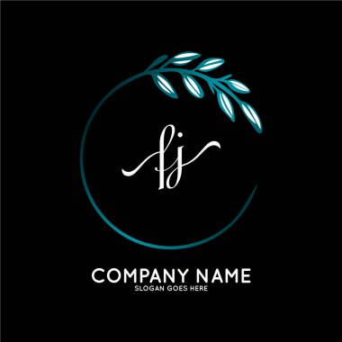 Başlangıç logosu, ilk imzadan oluşan el yazısı logosu, düğün, moda, butik, çiçek ve botanik, herhangi bir şirket veya işletme için yaratıcı şablona sahip..