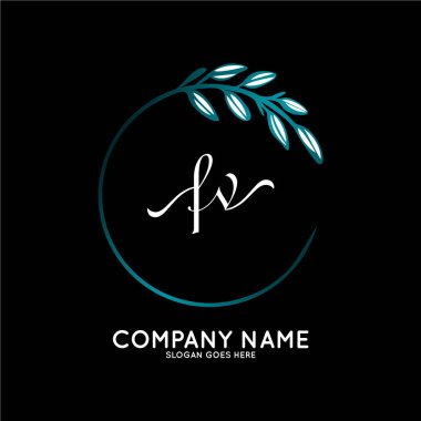 Başlangıç logosu, ilk imzadan oluşan el yazısı logosu, düğün, moda, butik, çiçek ve botanik, herhangi bir şirket veya işletme için yaratıcı şablona sahip..