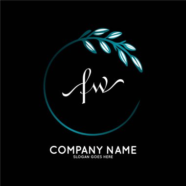 Başlangıç logosu, ilk imzadan oluşan el yazısı logosu, düğün, moda, butik, çiçek ve botanik, herhangi bir şirket veya işletme için yaratıcı şablona sahip..