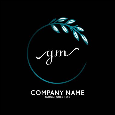 Başlangıç logosu, ilk imzadan oluşan el yazısı logosu, düğün, moda, butik, çiçek ve botanik, herhangi bir şirket veya işletme için yaratıcı şablona sahip..