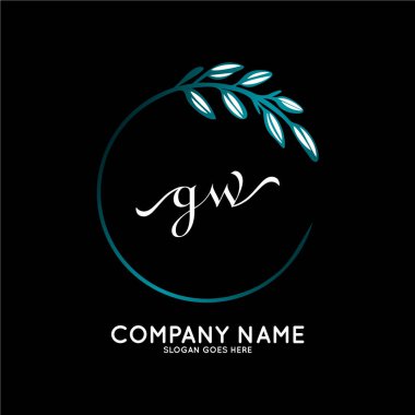 Başlangıç logosu, ilk imzadan oluşan el yazısı logosu, düğün, moda, butik, çiçek ve botanik, herhangi bir şirket veya işletme için yaratıcı şablona sahip..