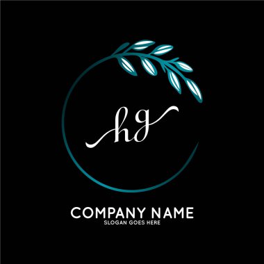 Başlangıç logosu, ilk imzadan oluşan el yazısı logosu, düğün, moda, butik, çiçek ve botanik, herhangi bir şirket veya işletme için yaratıcı şablona sahip..