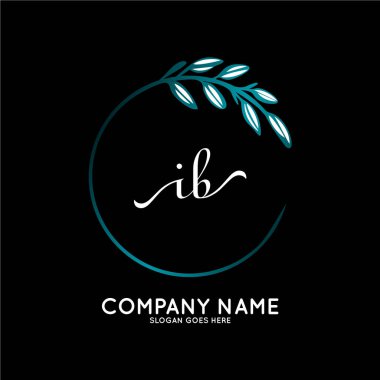 Başlangıç logosu, ilk imzadan oluşan el yazısı logosu, düğün, moda, butik, çiçek ve botanik, herhangi bir şirket veya işletme için yaratıcı şablona sahip..