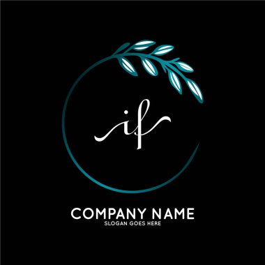 Başlangıç logosu, ilk imzadan oluşan el yazısı logosu, düğün, moda, butik, çiçek ve botanik, herhangi bir şirket veya işletme için yaratıcı şablona sahip..