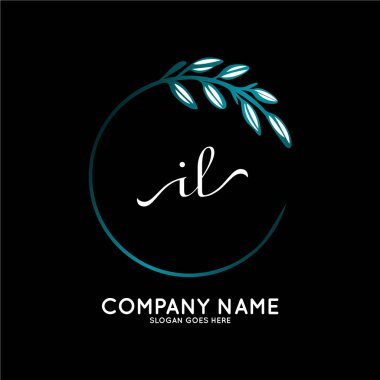 Başlangıç logosu, ilk imzadan oluşan el yazısı logosu, düğün, moda, butik, çiçek ve botanik, herhangi bir şirket veya işletme için yaratıcı şablona sahip..