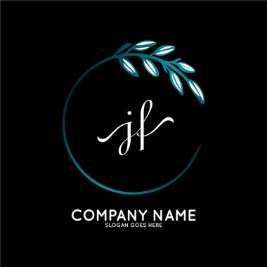 Başlangıç logosu, ilk imzadan oluşan el yazısı logosu, düğün, moda, butik, çiçek ve botanik, herhangi bir şirket veya işletme için yaratıcı şablona sahip..