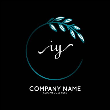 Başlangıç logosu, ilk imzadan oluşan el yazısı logosu, düğün, moda, butik, çiçek ve botanik, herhangi bir şirket veya işletme için yaratıcı şablona sahip..