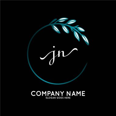 Başlangıç logosu, ilk imzadan oluşan el yazısı logosu, düğün, moda, butik, çiçek ve botanik, herhangi bir şirket veya işletme için yaratıcı şablona sahip..