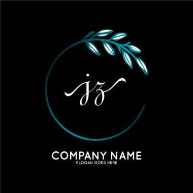 Başlangıç logosu, ilk imzadan oluşan el yazısı logosu, düğün, moda, butik, çiçek ve botanik, herhangi bir şirket veya işletme için yaratıcı şablona sahip..