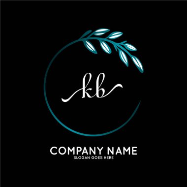 Başlangıç logosu, ilk imzadan oluşan el yazısı logosu, düğün, moda, butik, çiçek ve botanik, herhangi bir şirket veya işletme için yaratıcı şablona sahip..