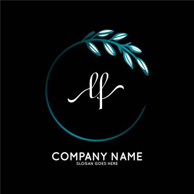 Başlangıç logosu, ilk imzadan oluşan el yazısı logosu, düğün, moda, butik, çiçek ve botanik, herhangi bir şirket veya işletme için yaratıcı şablona sahip..