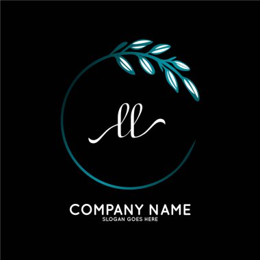 Başlangıç logosu, ilk imzadan oluşan el yazısı logosu, düğün, moda, butik, çiçek ve botanik, herhangi bir şirket veya işletme için yaratıcı şablona sahip..