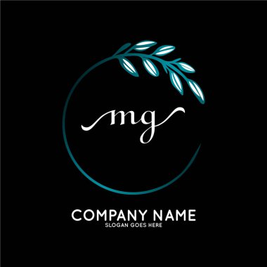 Başlangıç logosu, ilk imzadan oluşan el yazısı logosu, düğün, moda, butik, çiçek ve botanik, herhangi bir şirket veya işletme için yaratıcı şablona sahip..