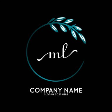 Başlangıç logosu, ilk imzadan oluşan el yazısı logosu, düğün, moda, butik, çiçek ve botanik, herhangi bir şirket veya işletme için yaratıcı şablona sahip..