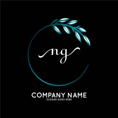 Başlangıç logosu, ilk imzadan oluşan el yazısı logosu, düğün, moda, butik, çiçek ve botanik, herhangi bir şirket veya işletme için yaratıcı şablona sahip..