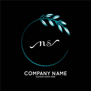 Başlangıç logosu, ilk imzadan oluşan el yazısı logosu, düğün, moda, butik, çiçek ve botanik, herhangi bir şirket veya işletme için yaratıcı şablona sahip..