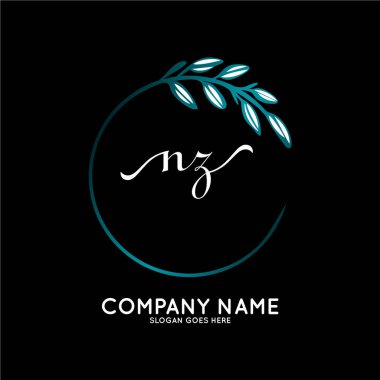 Başlangıç logosu, ilk imzadan oluşan el yazısı logosu, düğün, moda, butik, çiçek ve botanik, herhangi bir şirket veya işletme için yaratıcı şablona sahip..