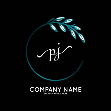 Başlangıç logosu, ilk imzadan oluşan el yazısı logosu, düğün, moda, butik, çiçek ve botanik, herhangi bir şirket veya işletme için yaratıcı şablona sahip..