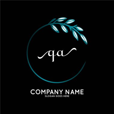 Başlangıç logosu, ilk imzadan oluşan el yazısı logosu, düğün, moda, butik, çiçek ve botanik, herhangi bir şirket veya işletme için yaratıcı şablona sahip..