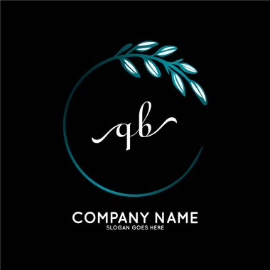 Başlangıç logosu, ilk imzadan oluşan el yazısı logosu, düğün, moda, butik, çiçek ve botanik, herhangi bir şirket veya işletme için yaratıcı şablona sahip..