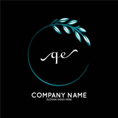 Başlangıç logosu, ilk imzadan oluşan el yazısı logosu, düğün, moda, butik, çiçek ve botanik, herhangi bir şirket veya işletme için yaratıcı şablona sahip..