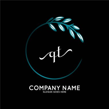 Başlangıç logosu, ilk imzadan oluşan el yazısı logosu, düğün, moda, butik, çiçek ve botanik, herhangi bir şirket veya işletme için yaratıcı şablona sahip..