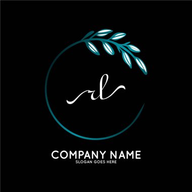 Başlangıç logosu, ilk imzadan oluşan el yazısı logosu, düğün, moda, butik, çiçek ve botanik, herhangi bir şirket veya işletme için yaratıcı şablona sahip..