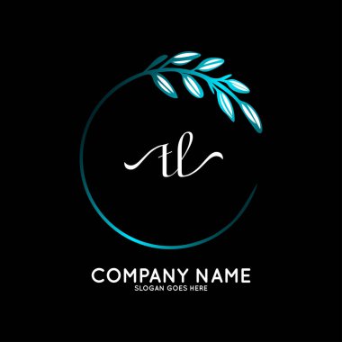 Başlangıç logosu, ilk imzadan oluşan el yazısı logosu, düğün, moda, butik, çiçek ve botanik, herhangi bir şirket veya işletme için yaratıcı şablona sahip..