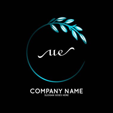 Başlangıç logosu, ilk imzadan oluşan el yazısı logosu, düğün, moda, butik, çiçek ve botanik, herhangi bir şirket veya işletme için yaratıcı şablona sahip..