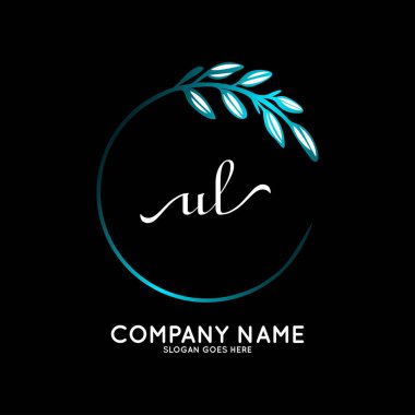 Başlangıç logosu, ilk imzadan oluşan el yazısı logosu, düğün, moda, butik, çiçek ve botanik, herhangi bir şirket veya işletme için yaratıcı şablona sahip..