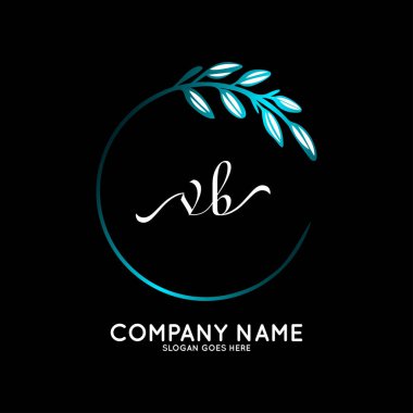 Başlangıç logosu, ilk imzadan oluşan el yazısı logosu, düğün, moda, butik, çiçek ve botanik, herhangi bir şirket veya işletme için yaratıcı şablona sahip..