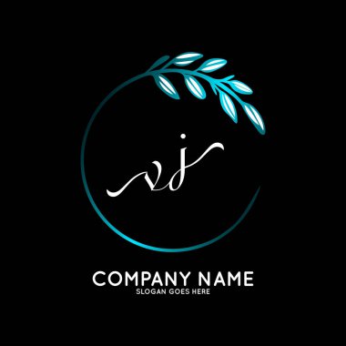 Başlangıç logosu, ilk imzadan oluşan el yazısı logosu, düğün, moda, butik, çiçek ve botanik, herhangi bir şirket veya işletme için yaratıcı şablona sahip..