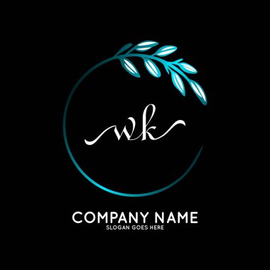 Başlangıç logosu, ilk imzadan oluşan el yazısı logosu, düğün, moda, butik, çiçek ve botanik, herhangi bir şirket veya işletme için yaratıcı şablona sahip..