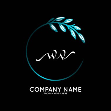 Başlangıç logosu, ilk imzadan oluşan el yazısı logosu, düğün, moda, butik, çiçek ve botanik, herhangi bir şirket veya işletme için yaratıcı şablona sahip..