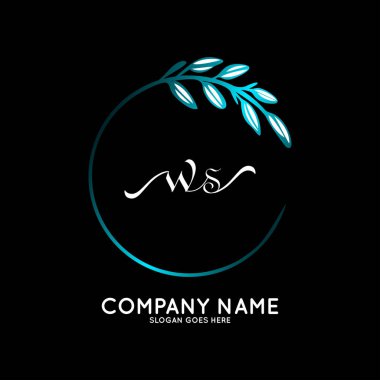 Başlangıç logosu, ilk imzadan oluşan el yazısı logosu, düğün, moda, butik, çiçek ve botanik, herhangi bir şirket veya işletme için yaratıcı şablona sahip..