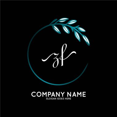 Başlangıç logosu, ilk imzadan oluşan el yazısı logosu, düğün, moda, butik, çiçek ve botanik, herhangi bir şirket veya işletme için yaratıcı şablona sahip..