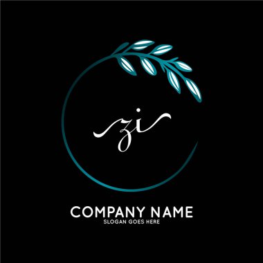 Başlangıç logosu, ilk imzadan oluşan el yazısı logosu, düğün, moda, butik, çiçek ve botanik, herhangi bir şirket veya işletme için yaratıcı şablona sahip..