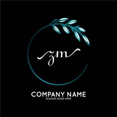 Başlangıç logosu, ilk imzadan oluşan el yazısı logosu, düğün, moda, butik, çiçek ve botanik, herhangi bir şirket veya işletme için yaratıcı şablona sahip..