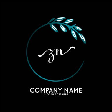 Başlangıç logosu, ilk imzadan oluşan el yazısı logosu, düğün, moda, butik, çiçek ve botanik, herhangi bir şirket veya işletme için yaratıcı şablona sahip..