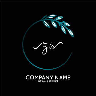 Başlangıç logosu, ilk imzadan oluşan el yazısı logosu, düğün, moda, butik, çiçek ve botanik, herhangi bir şirket veya işletme için yaratıcı şablona sahip..