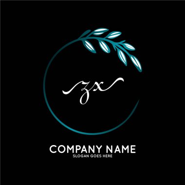 Başlangıç logosu, ilk imzadan oluşan el yazısı logosu, düğün, moda, butik, çiçek ve botanik, herhangi bir şirket veya işletme için yaratıcı şablona sahip..